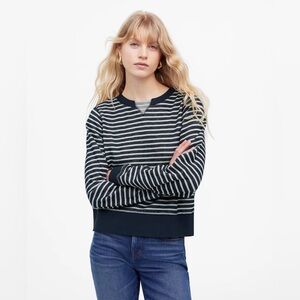 Madewell Black and White Striped Long Sleeve Tee